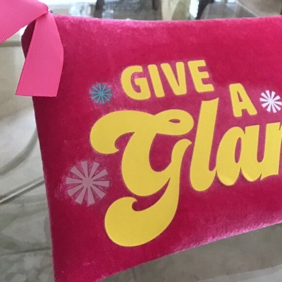 Benefit Zippered Pink/Yellow 'GIVE A GLAM' Cosmetics Bag. Recycled mater… - Picture 4 of 7